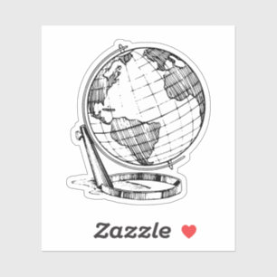 Sticker Globe Vintage voyage