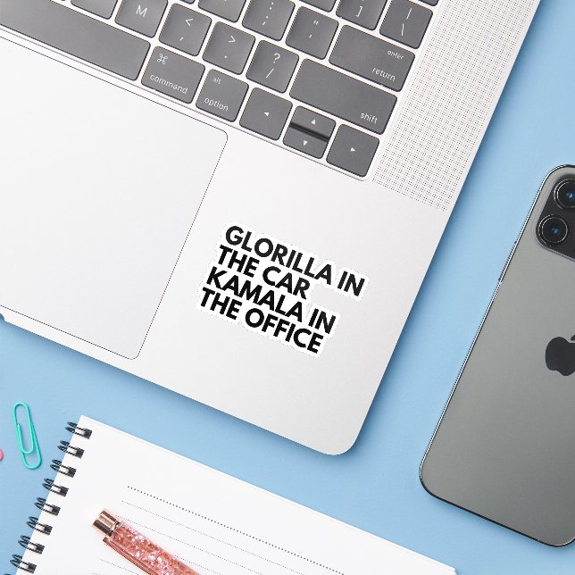 Sticker Glorilla et Kamala (Ordinateur portable avec iPhone)