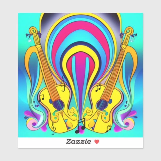 STICKER GLOSSY CANVAS OF GUITARS (Feuille)