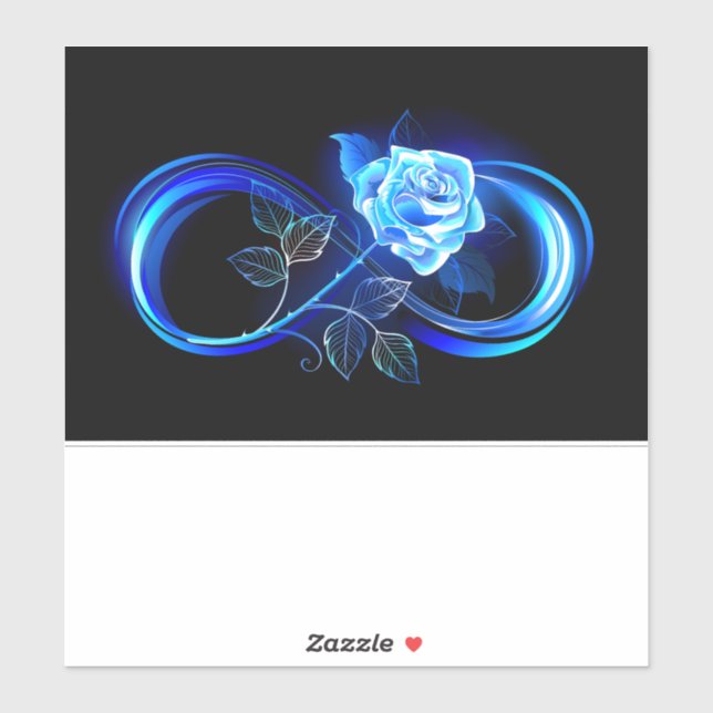 Sticker Glowing infinity with blue rose (Feuille)