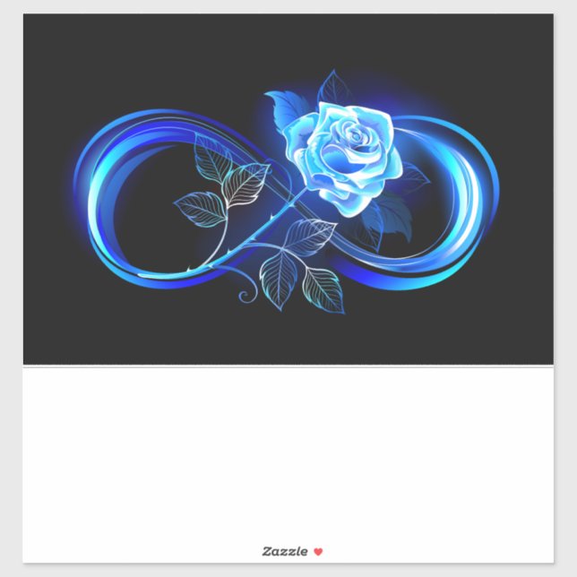 Sticker Glowing infinity with blue rose (Feuille)