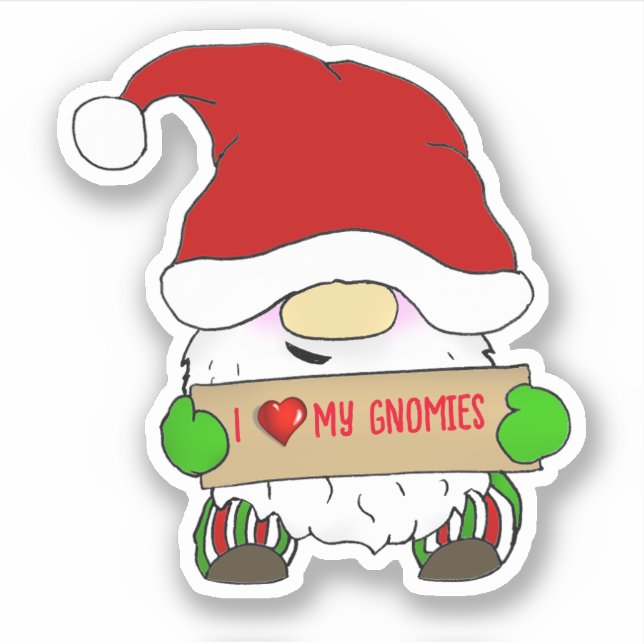 Sticker Gnome avec chapeau de Père Noël Noël (Devant)
