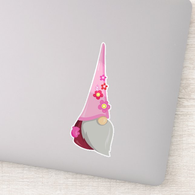 Sticker Gnome de printemps, Gnome de jardin, Gnome mignonn (Détail)