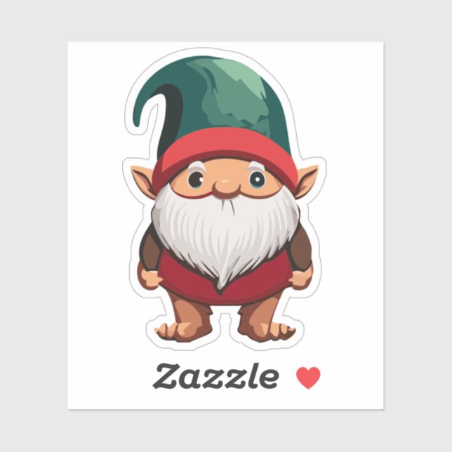 Sticker Gnome du Jardin mignon (Feuille)