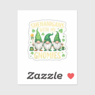 Sticker Gnome du trèfle chanceux de la Saint-Patrick