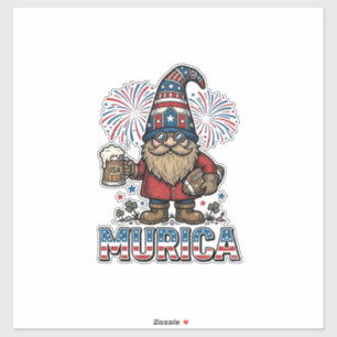 Sticker Gnome Patriotique Murica Design de Chemise Vintage