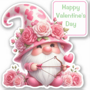 Sticker Gnome rose Valentine Cupid Contour
