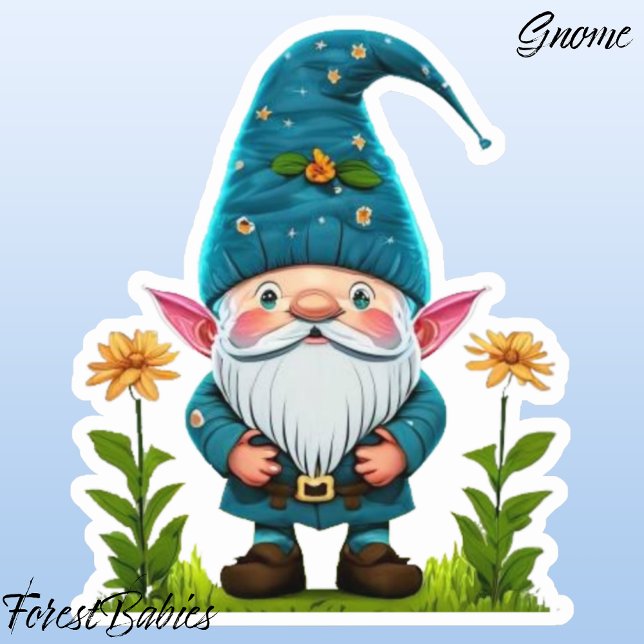 Sticker Gnome Whimsical Cute Adorable Gonk Cartoon Graphiq (Gnome ForestBabies Sticker)