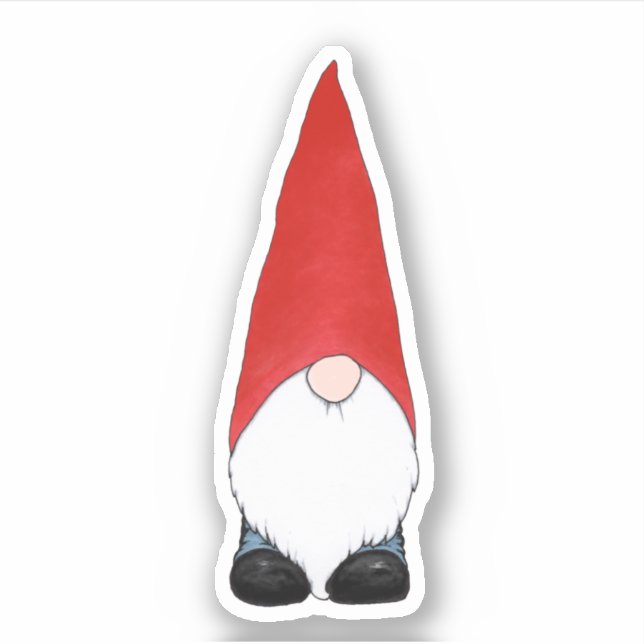 Sticker Gnome With Tall Red Hat (Devant)