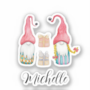 Sticker Gnomes Cadeaux de Noël Vintage