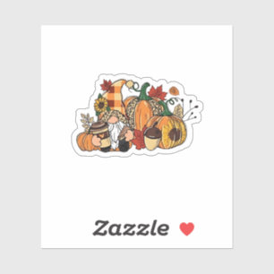 Sticker Gnomes d'action de grâce Feuilles Gnomes Funny Fal
