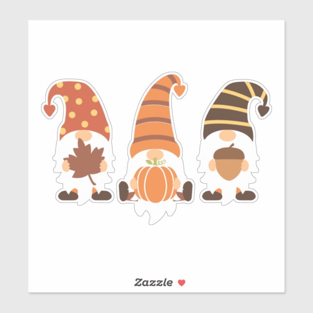 Sticker Gnomes d'automne (Feuille)