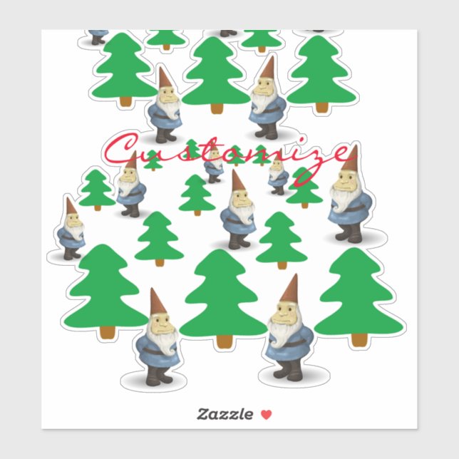 Sticker Gnomes de Noël Arbres de Noël Thunder_Cove (Feuille)