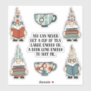 Sticker Gnomes, livres et thé