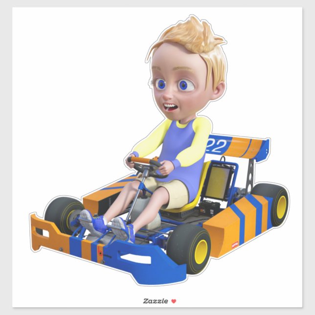 Sticker Go-Kart Boy (Feuille)