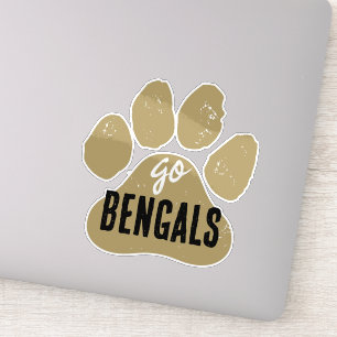 Sticker GO Team Name ou Mascot Gold & Black Pawprint