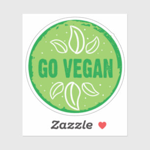 Sticker Go Vegan, végétalien, végétarien,