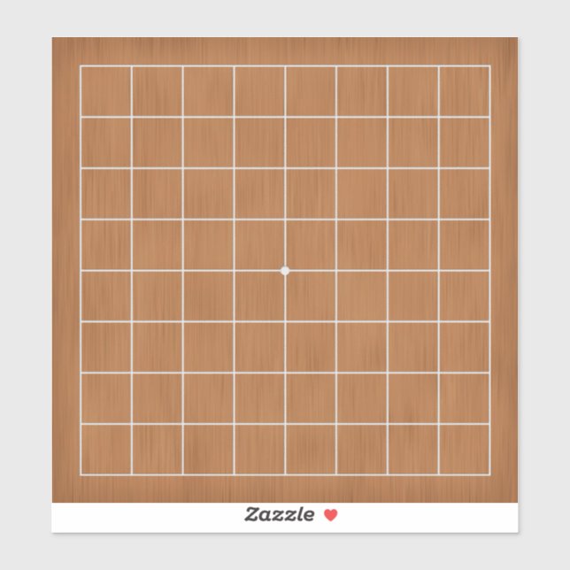 Sticker Goban 9x9 avec lignes blanches personnalisable 8"x (Feuille)