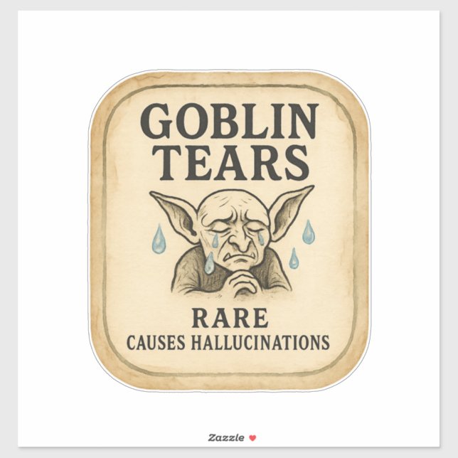 Sticker Goblin Tears - Halloween Apothecary Label (Feuille)