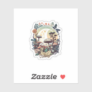 Sticker Goblincore esthétique et cottagecore champignon ca