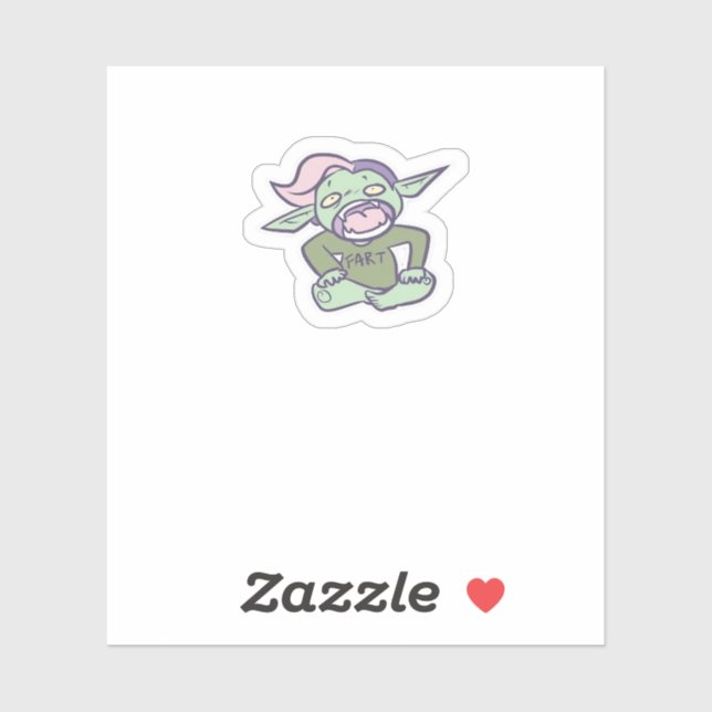 Sticker Goblincore Fart Goblin Classic (Feuille)