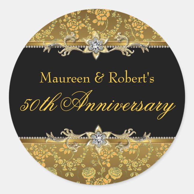 Sticker Gold & Black Rose 50e anniversaire (Devant)
