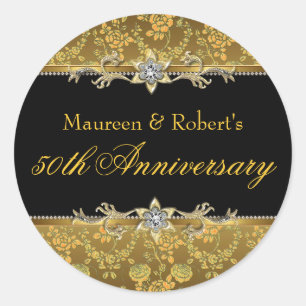 Sticker Gold & Black Rose 50e anniversaire
