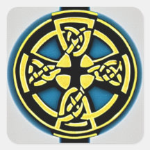 Sticker Gold et Aqua Circle Cross