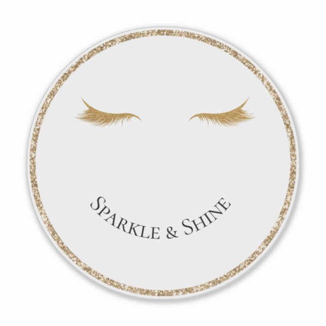 Sticker Gold Eyelashes girly glam parties scintillant sour (Devant)