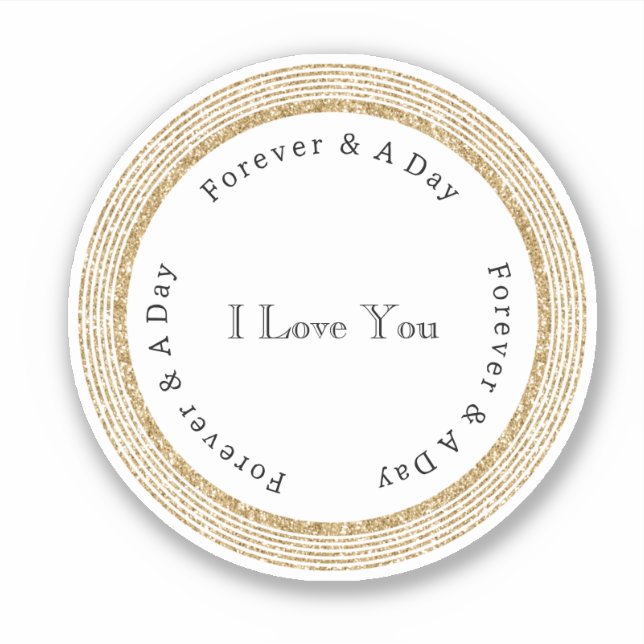 Sticker Gold Forever Love Mariage (Devant)