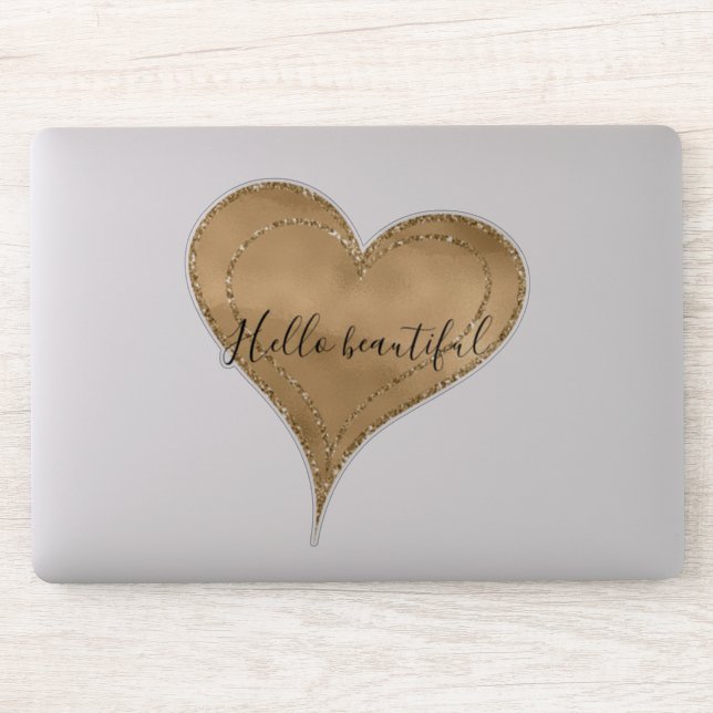 Sticker Gold Glitz Parties scintillant Coeur belle citatio (Ordinateur)