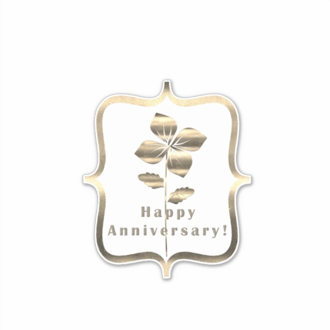Sticker Gold Happy Anniversary (Devant)
