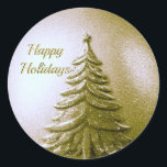Sticker Gold Holiday Christmas Tree<br><div class="desc">Beau Sticker Gold Holiday Christmas Tree</div>