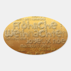 Sticker Gold International Weihnachten Navidad O