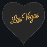 Sticker Gold Las Vegas<br><div class="desc">Cet autocollant Las Vegas est accentué avec le type or brillant sur un arrière - plan noir. Il fait partie de la Gold Las Vegas Sparkles Mariage Collection,  et est parfait comme un sceau d'enveloppe ou une décoration de faveur.</div>