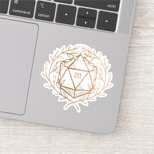 Sticker Gold Laurels D20 Dice Imaginaire Jeu Master