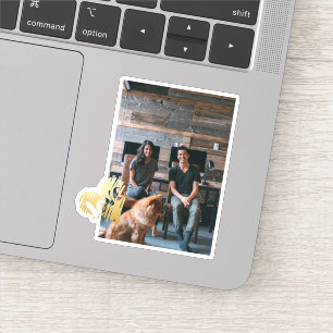 Sticker Gold Love Heart Photo personnalisée