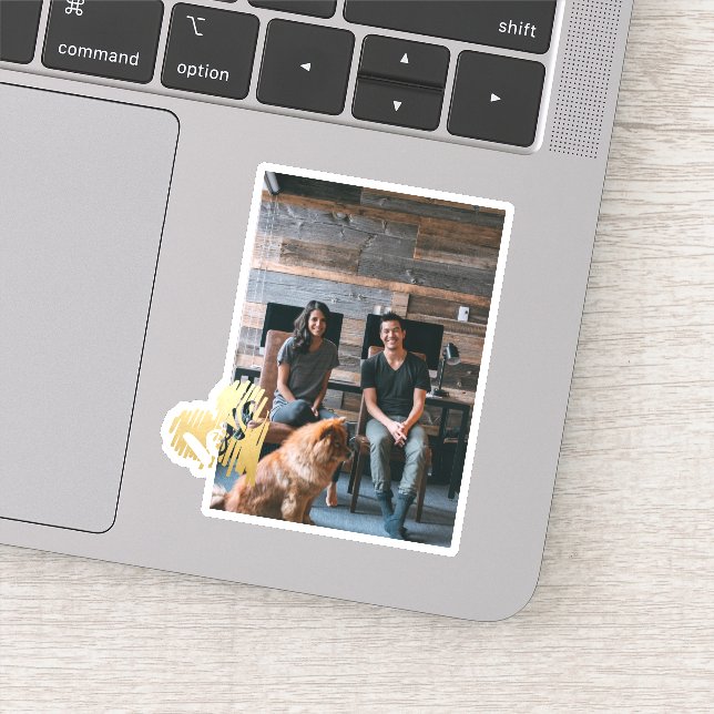 Sticker Gold Love Heart Photo personnalisée (Détail)