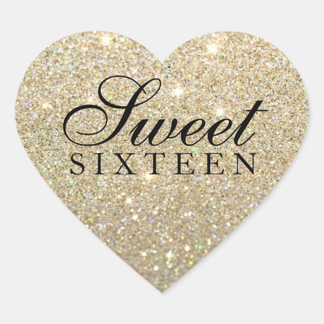 Sticker - Gold Parties scintillant Fab Sweet 16 (Devant)