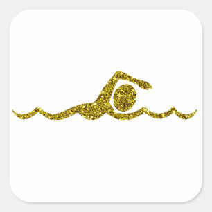 Sticker Gold Schwimmen