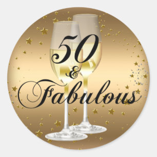 Sticker Gold Sparkle 50 & Fabuleux Anniversaire