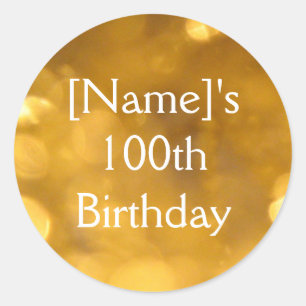 Sticker Golden 100th Birthday