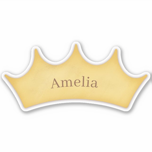 Sticker Golden Crown Fairytale Enfants et animaux Nom pers (Devant)