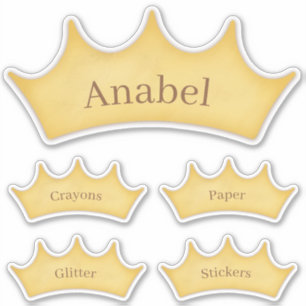 Sticker Golden Crown Fairytale Thème Personnalisé Étiquett