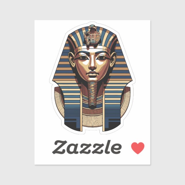 Sticker Golden Egyptian Pharaoh Mask Art (Feuille)