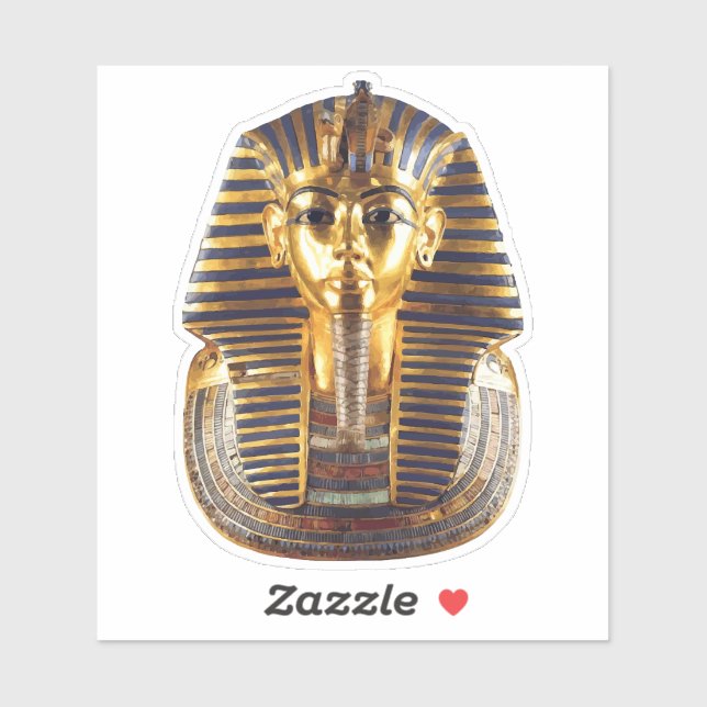 Sticker Golden Egyptian Pharaoh Mask Art (Feuille)