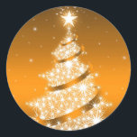 Sticker Golden Elegant Christmas Tree<br><div class="desc">Sticker Golden Elegant Christmas Tree</div>