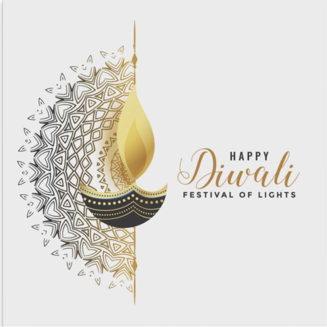 Sticker Golden Glow : Un Diwali Bénédiction (Devant)