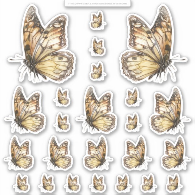 Sticker Golden Honey Fairy World – 2b - 24 Butterfly Sheet (Devant)