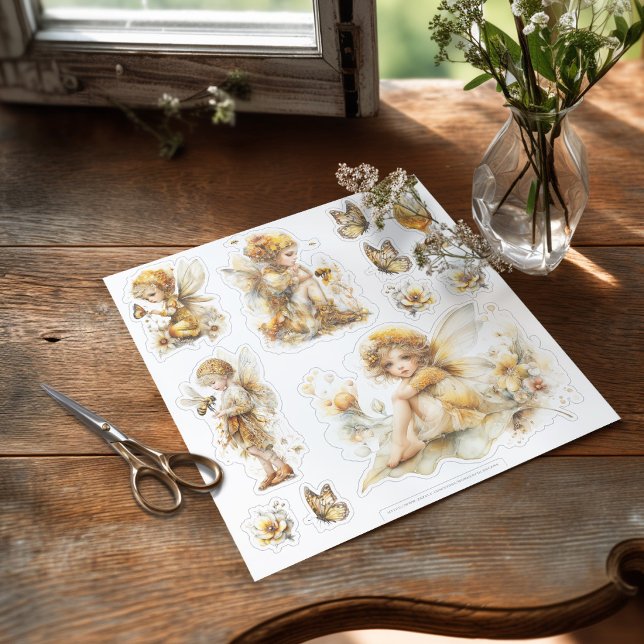 Sticker Golden Honey Fairy World – 2b The Awakening (Sticker withthe honey fairies on the table ready to be used)